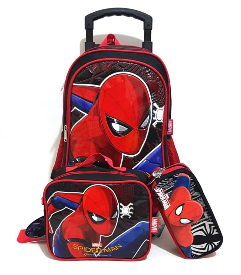 Spiderman Çekçekli Okul Çantası 3 lü Takım 95540