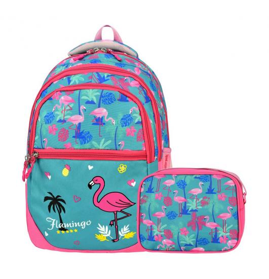 Master Pack İlkokul Çantası 2 li Set Flamingo Yeşil
