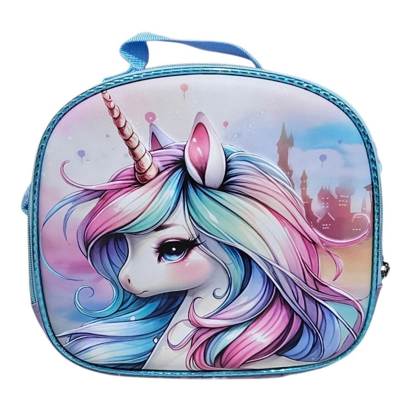 Unick Color Çekçekli İlkokul Çantası  Üçlü Set Unicorn