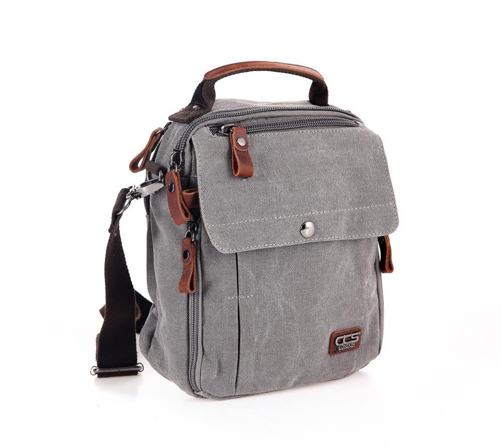 ÇÇS Uniseks Kanvas Postacı Çantası Gri