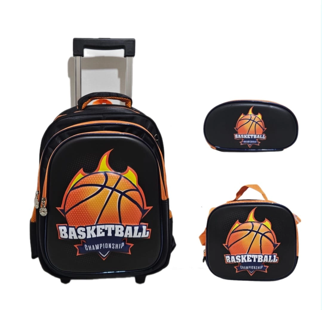 Unick Color Çekçekli İlkokul Çantası  Üçlü Set Basketbol