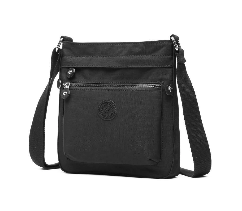 Smart Bags Kadın Postacı Çantası Krinkıl Kumaş 3162 Siyah
