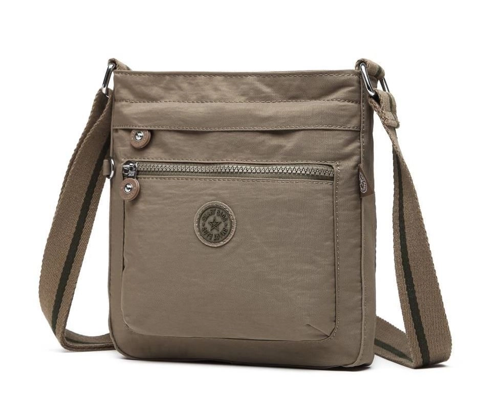 Smart Bags Kadın Postacı Çantası Krinkıl Kumaş 3162 Açık Kahve