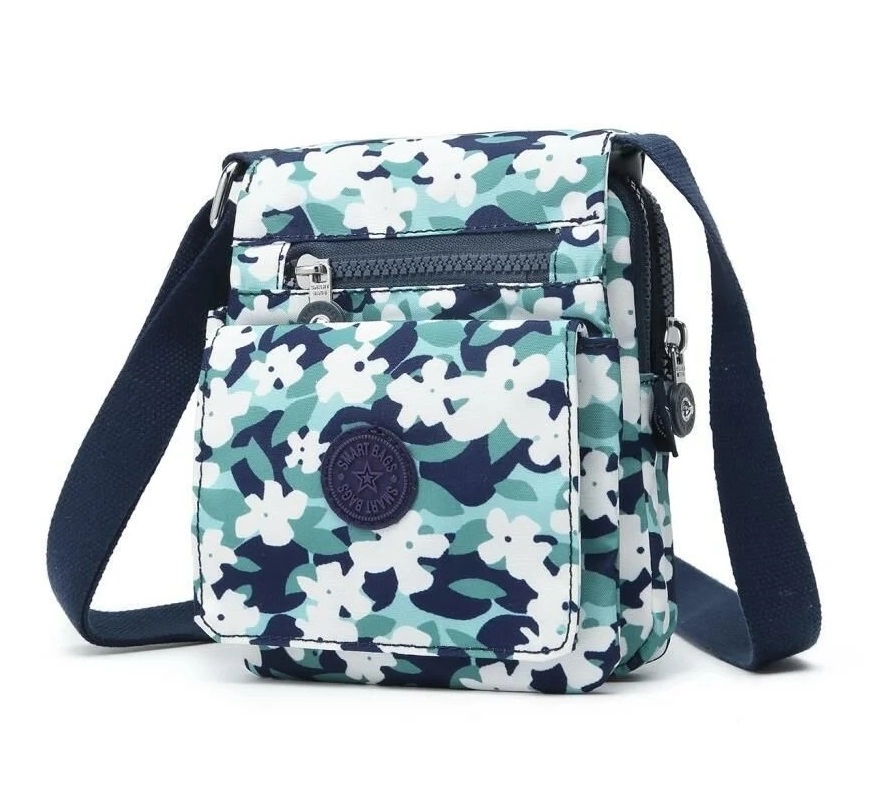Smart Bags Kadın Postacı Çantası Krinkıl Kumaş 1190 Yeşil Flower