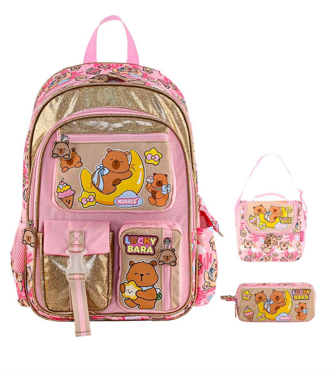 Bubbles Luckybaar Okul Çantası Üçlü Set 