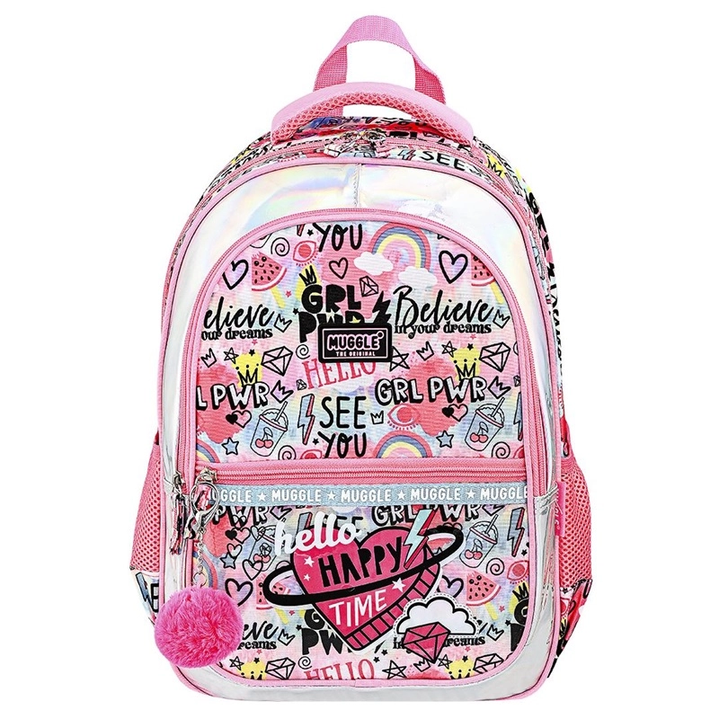 Muggle Pink and Pink Okul Çantası 3 lü set