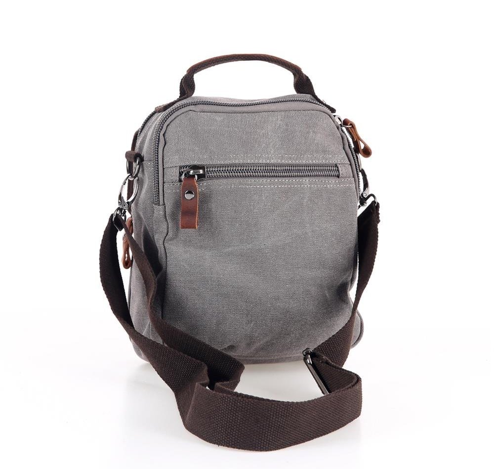 ÇÇS Uniseks Kanvas Postacı Çantası Gri