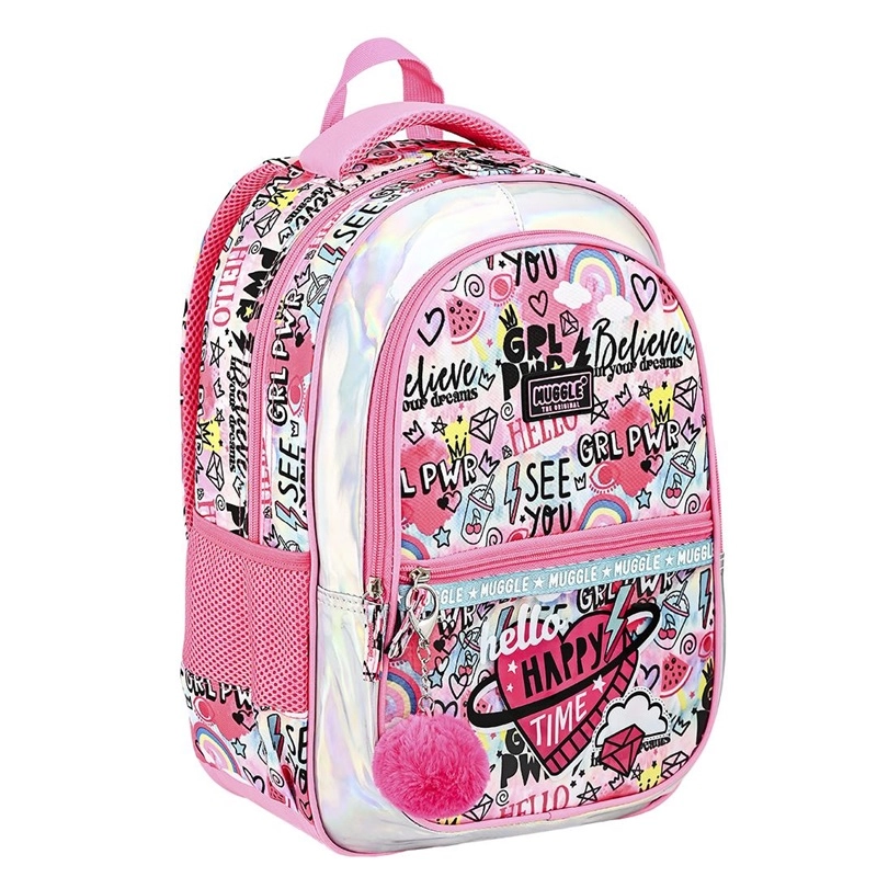 Muggle Pink and Pink Okul Çantası 3 lü set