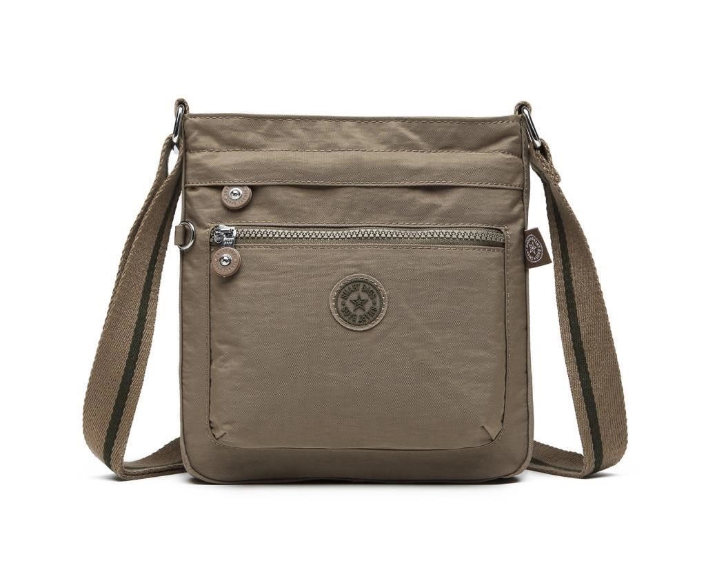 Smart Bags Kadın Postacı Çantası Krinkıl Kumaş 3162 Açık Kahve