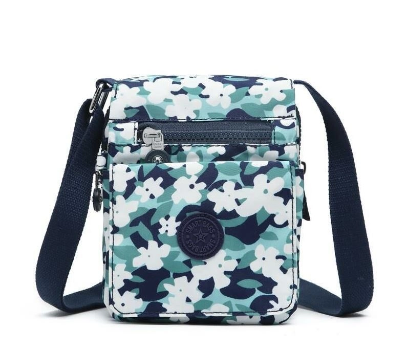 Smart Bags Kadın Postacı Çantası Krinkıl Kumaş 1190 Yeşil Flower