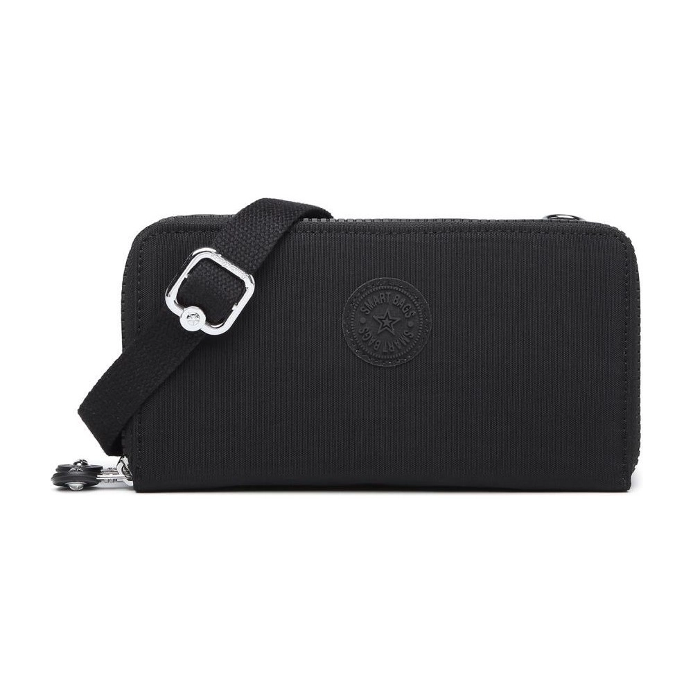 Smart Bags Çapraz Askılı Cüzdan Çanta Krinkıl Kumaş 3174 Siyah