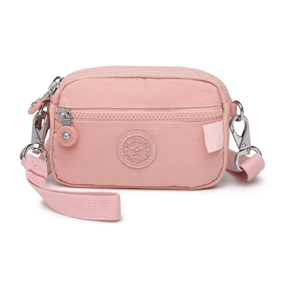 Smart Bags Çapraz Askılı Mini Çanta Krinkıl Kumaş 3177 Pudra