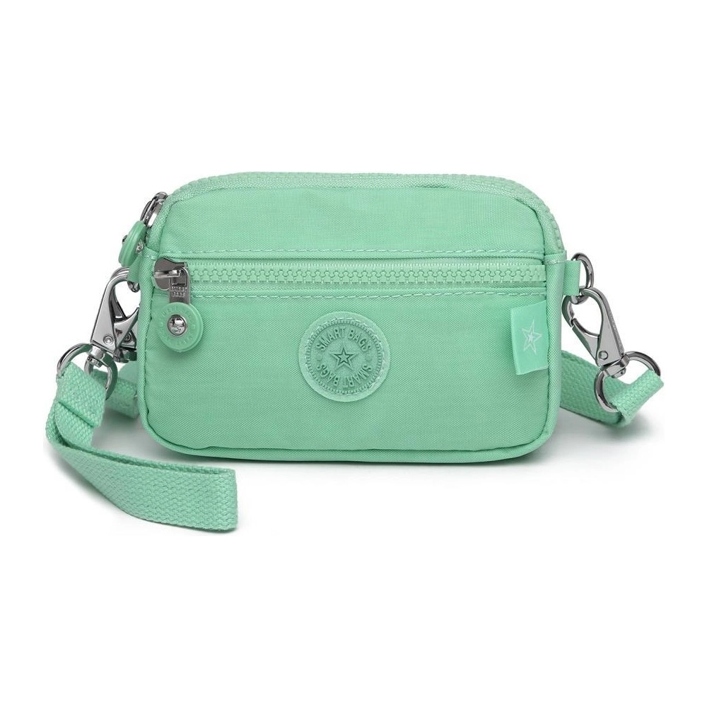 Smart Bags Çapraz Askılı Mini Çanta Krinkıl Kumaş 3177 Açık Yeşil