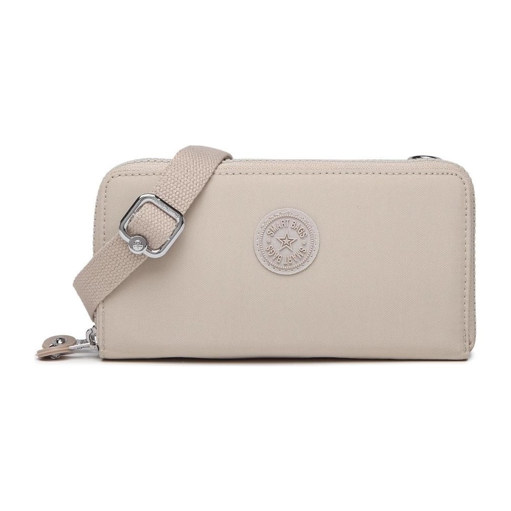Smart Bags Çapraz Askılı Cüzdan Çanta Krinkıl Kumaş 3174 Bej