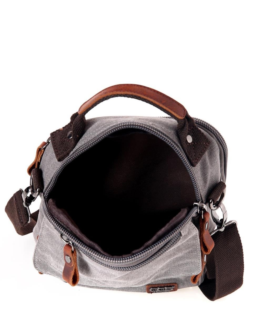 ÇÇS Uniseks Kanvas Postacı Çantası Gri