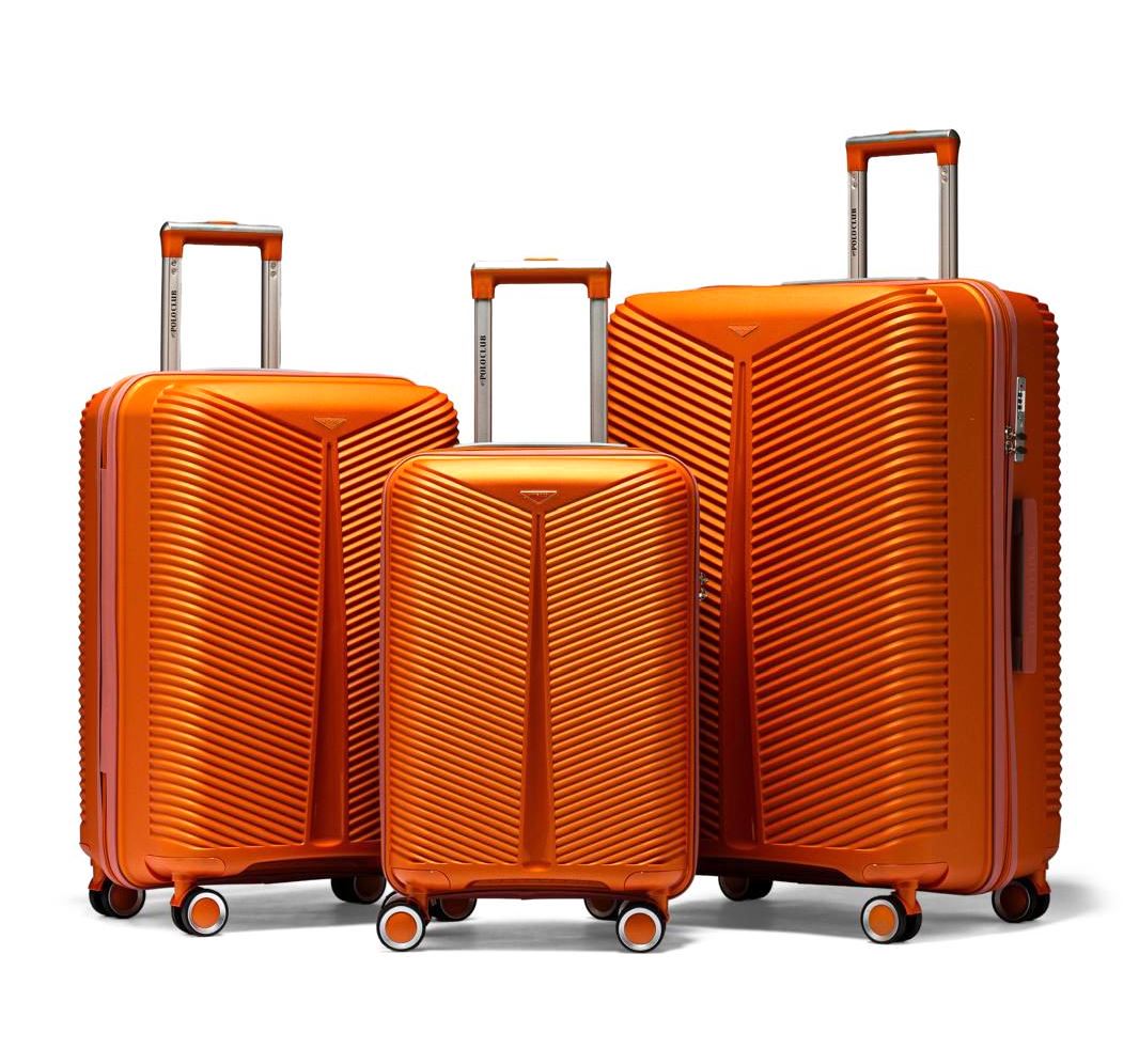 My POLO Polipropilen Üçlü Valiz Seti Turuncu