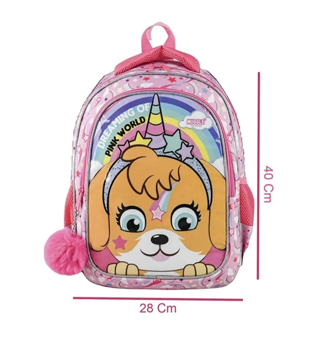 Muggle Pink World Okul Çantası 9032  İkili Set