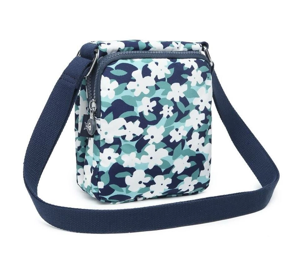 Smart Bags Kadın Postacı Çantası Krinkıl Kumaş 1190 Yeşil Flower