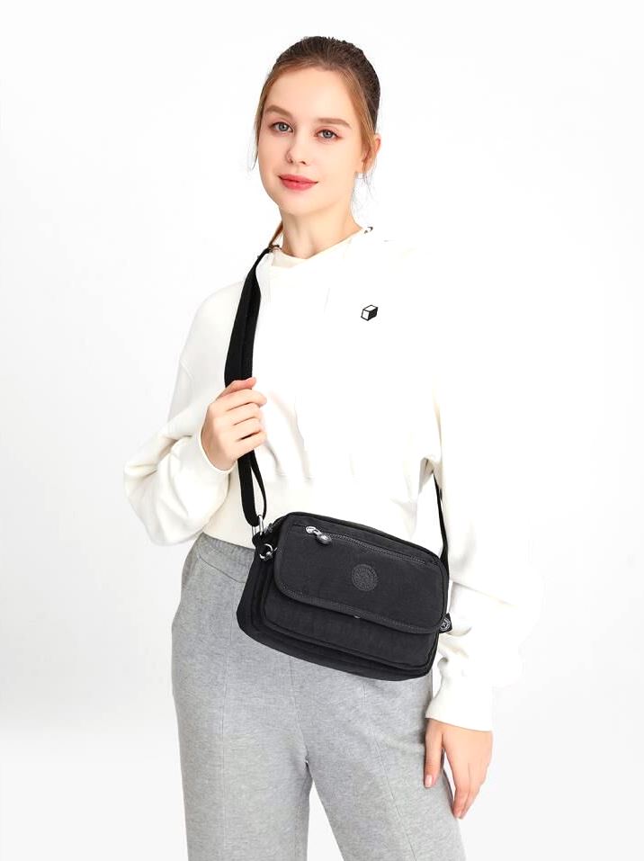 Smart Bags Kadın Postacı Çantası Krinkıl Kumaş 3166 Yeşil Flower