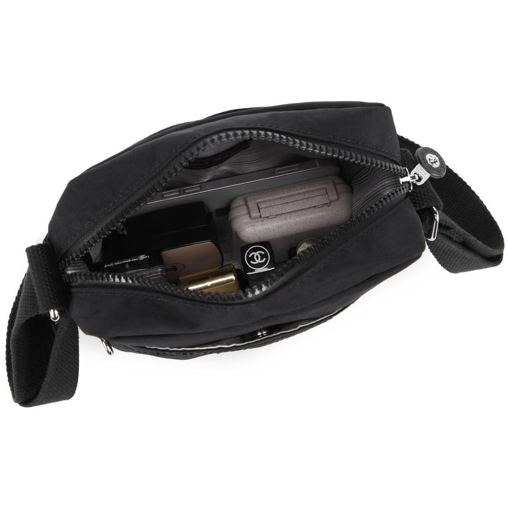 Smart Bags Kadın Postacı Çantası Krinkıl Kumaş 3089 Siyah