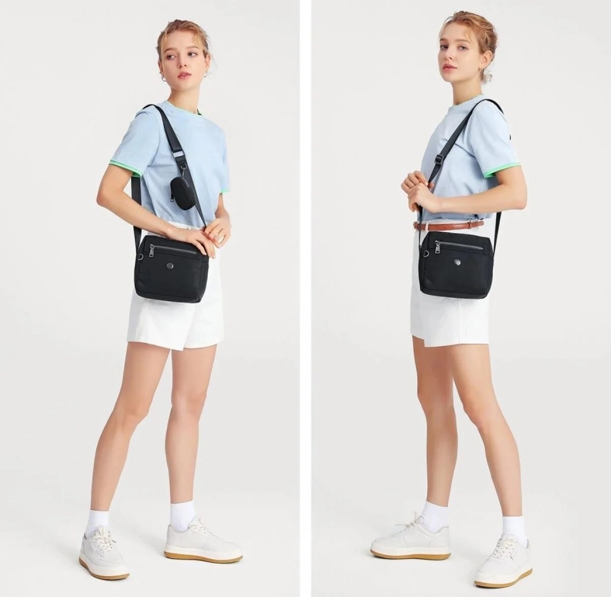 Smart Bags Kadın Postacı Çantası Krinkıl Kumaş 3109 Siyah