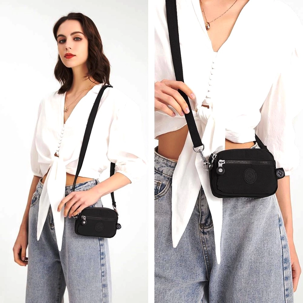 Smart Bags Çapraz Askılı Mini Çanta Krinkıl Kumaş 3177 Pudra