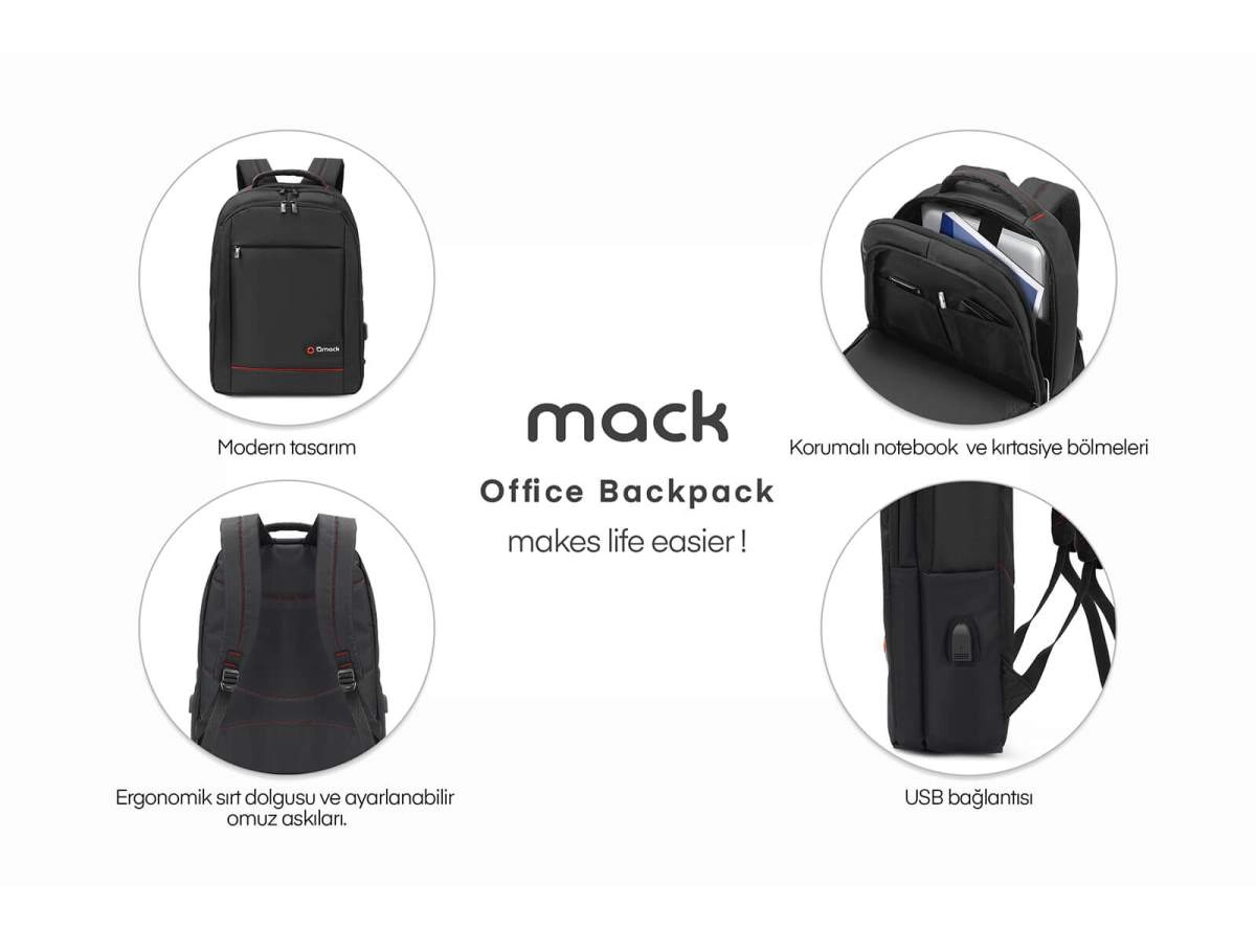 MACK 15.6″ Notebook Sırt Çantası 