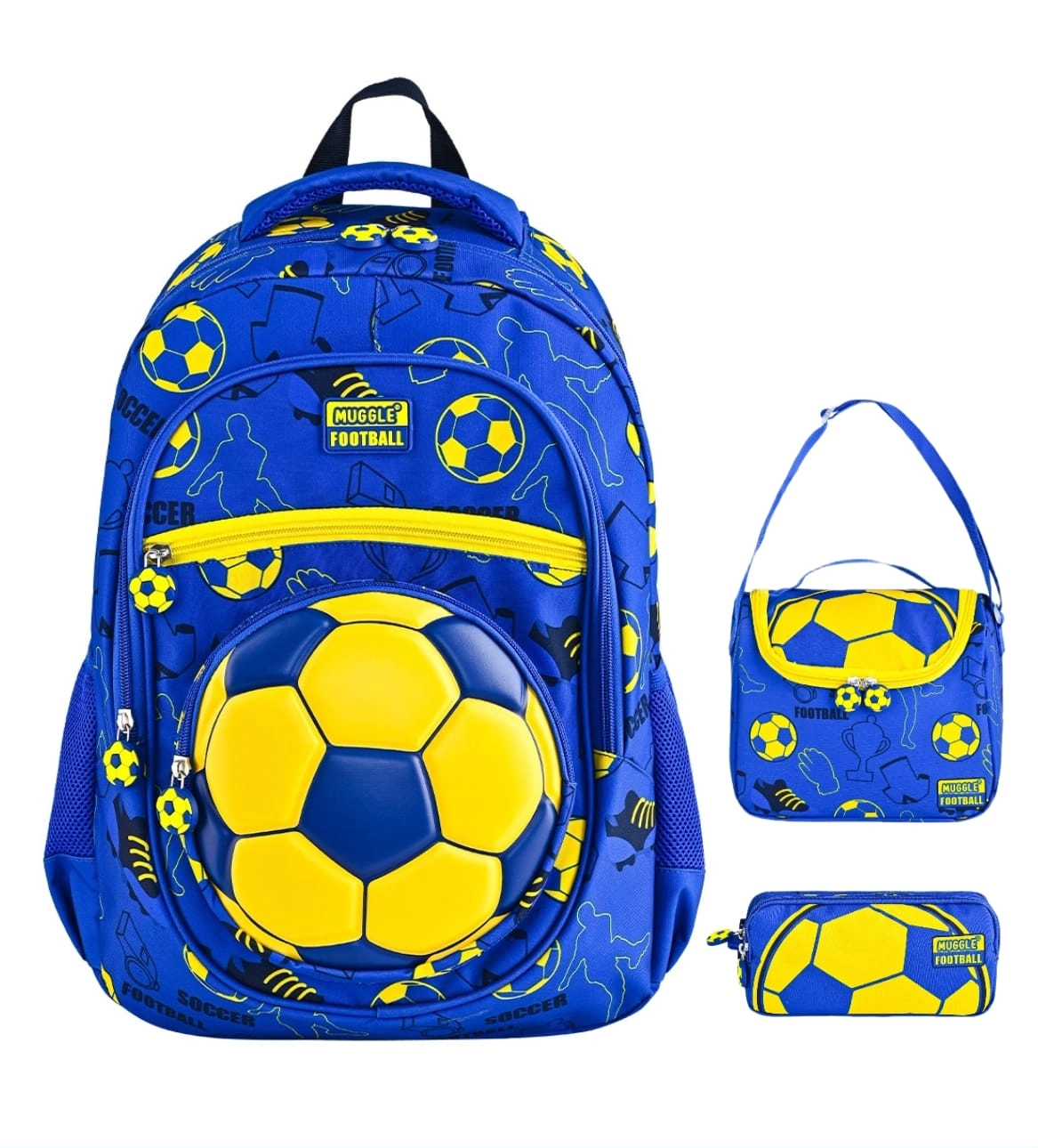 Bubbles Football Teams Sarı Lacivert Okul Çantası Üçlü Set 