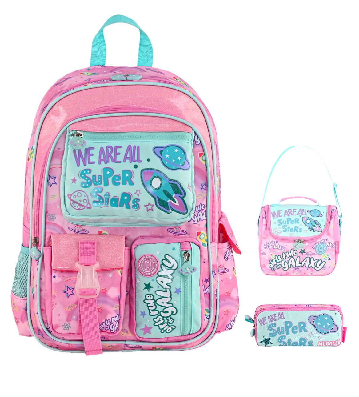  Bubbles Super Stars Okul Çantası Üçlü Set
