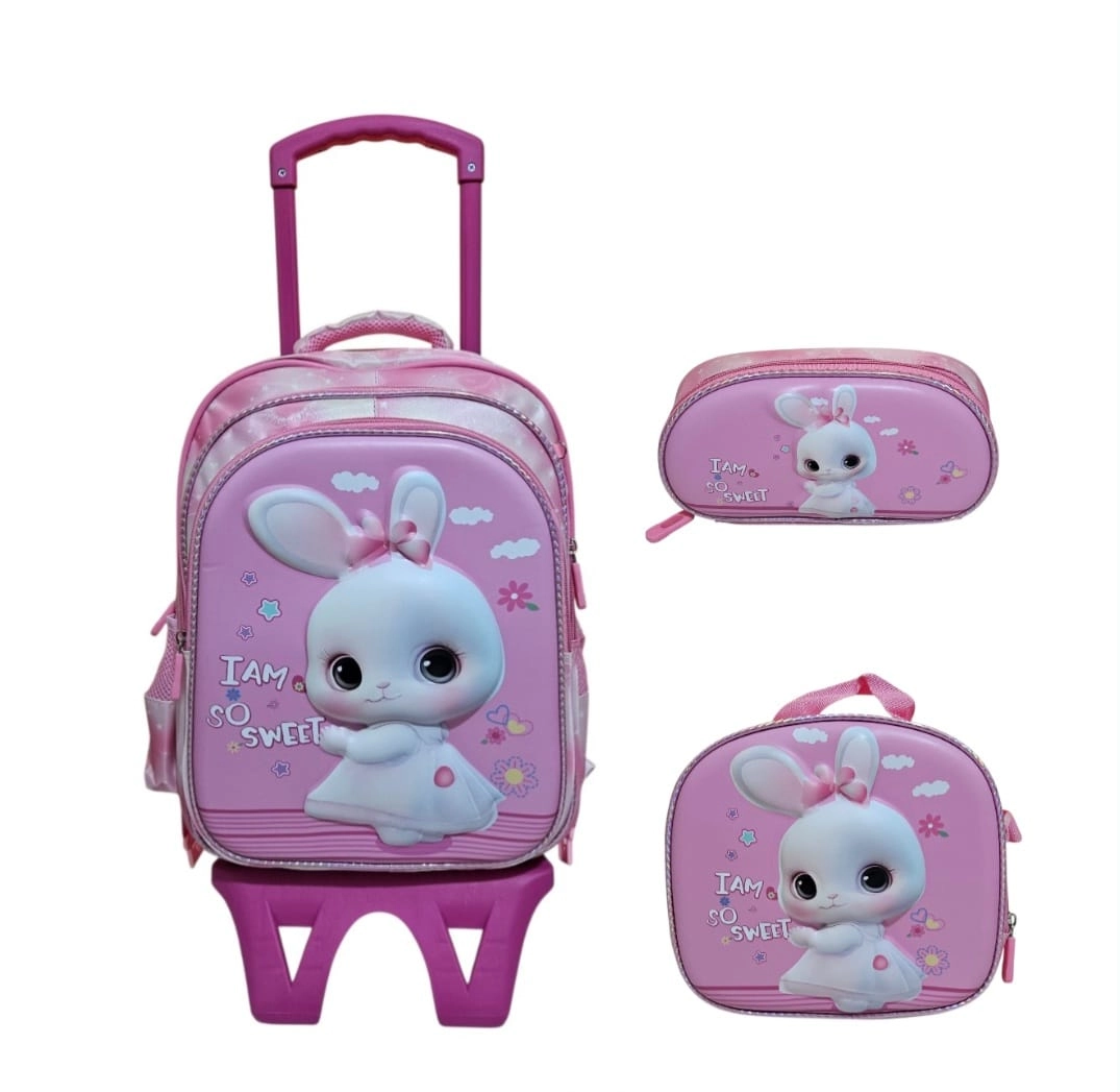 Unick Color Çekçekli İlkokul Çantası  Üçlü Set Sweet Bunny