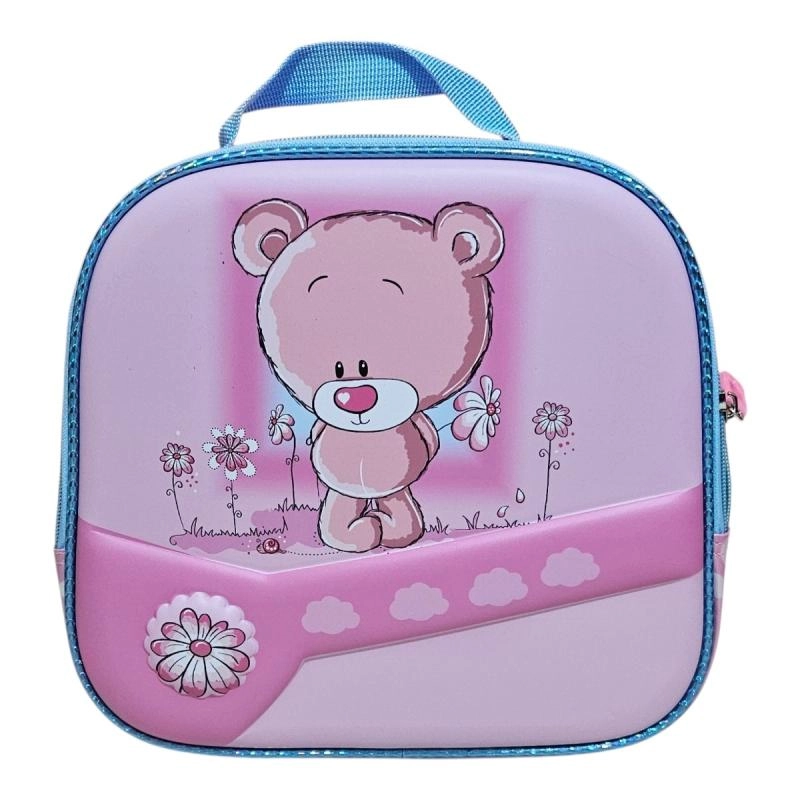 Unick Color Çekçekli İlkokul Çantası  Üçlü Set Pembe Ayı
