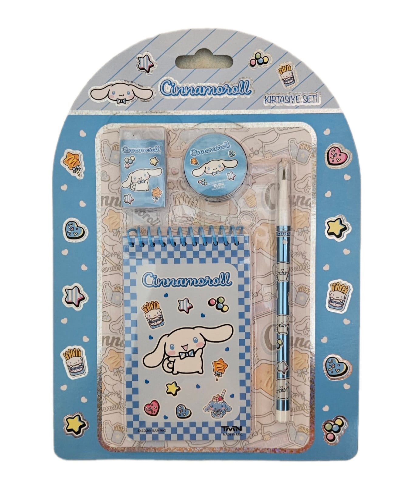 Cinnamoroll İlkokul Çantası Üçlü Set 3660 Rozetli