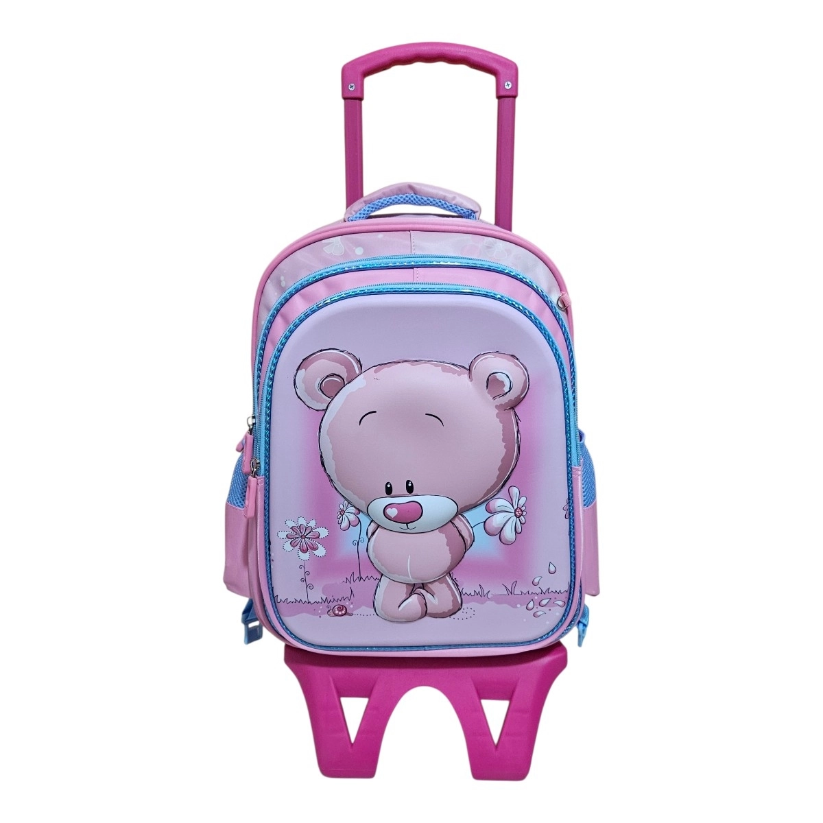 Unick Color Çekçekli İlkokul Çantası  Üçlü Set Pembe Ayı