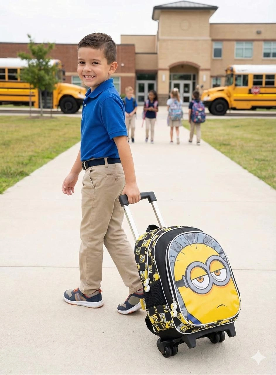 Minions Çekçekli Okul Çantası İkili Takım