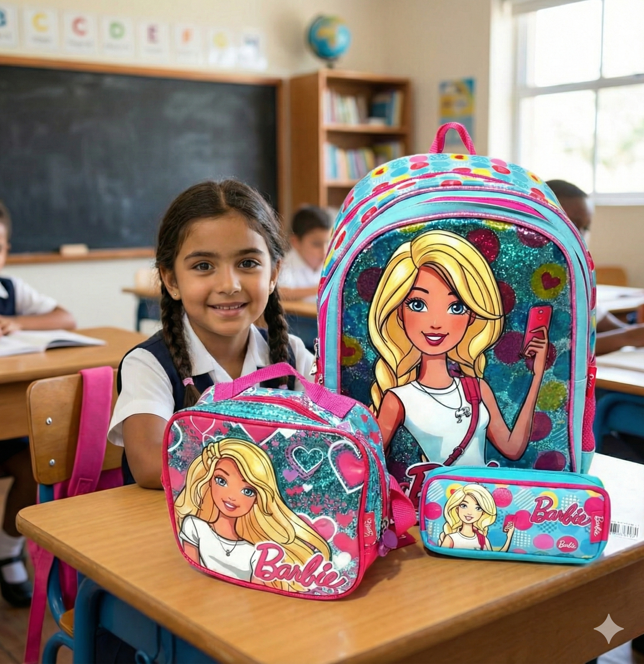 Barbie İlkokul Çantası 3 lü Set