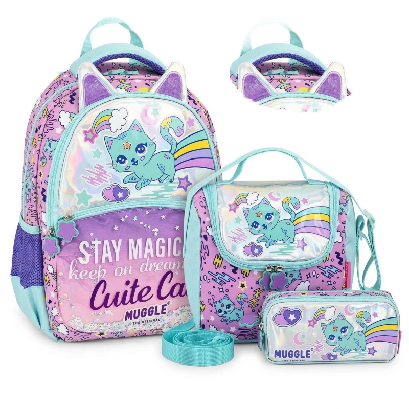 Muggle Sweet Cat Okul Çantası 3 lü Set