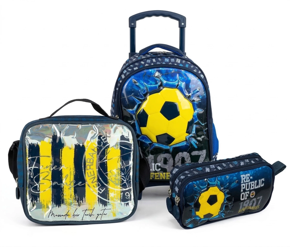 Fenerbahçe Çekçekli Okul Çantası 3 lü Set 3626