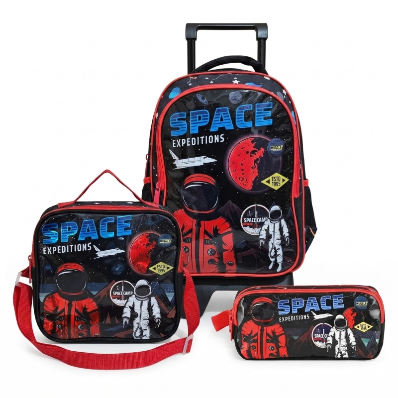 Muggle Space Expeditions Çekçekli Okul Çantası 3 lü Set