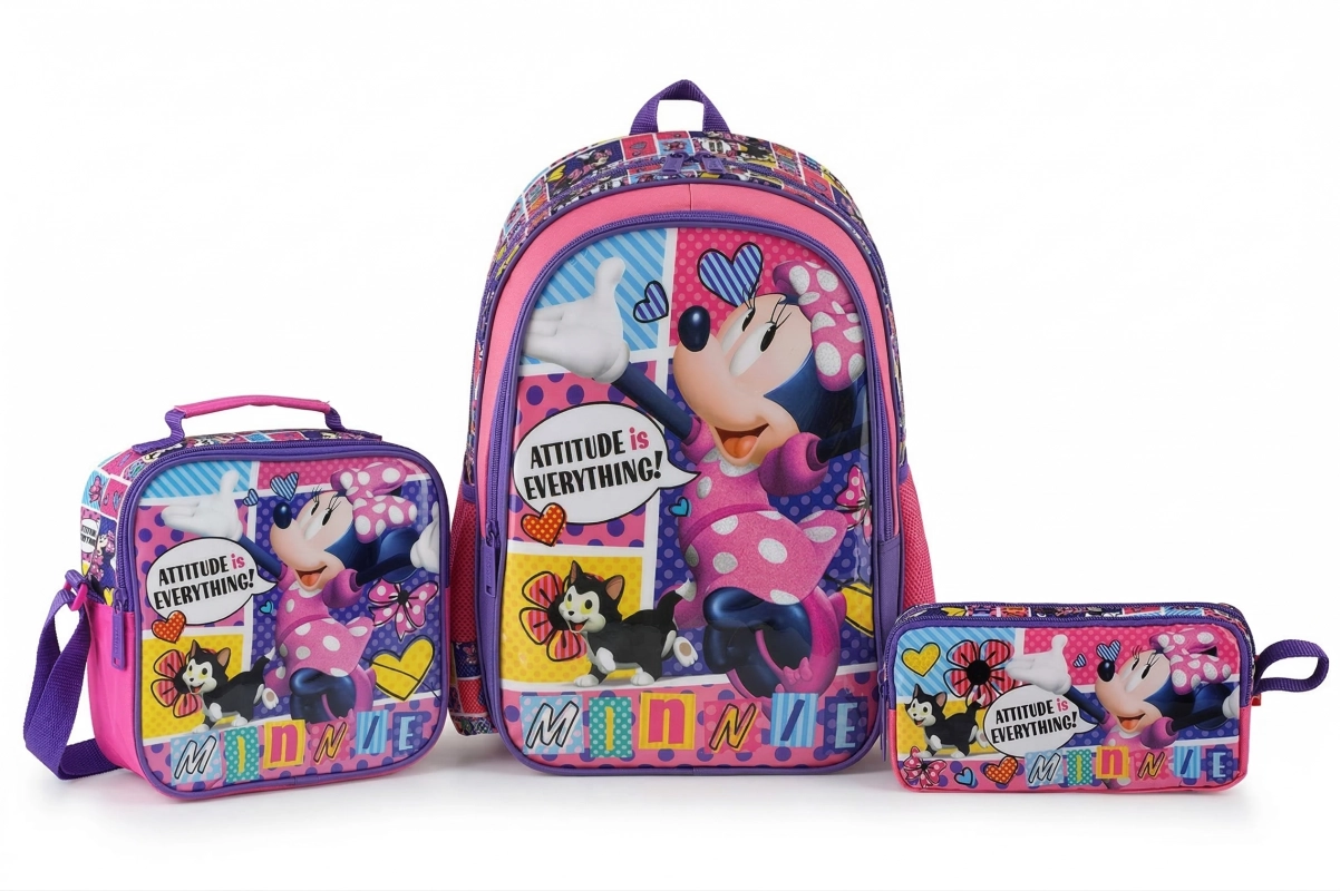 Minnie Mouse İlkokul Çantası 3 lü Set 48295