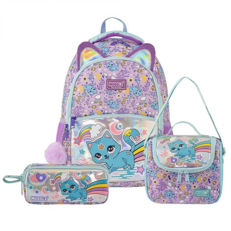 Muggle Sweet Cat Okul Çantası 3 lü Set