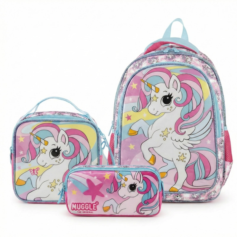 Muggle Unicorn Okul Çantası 4 lü Set