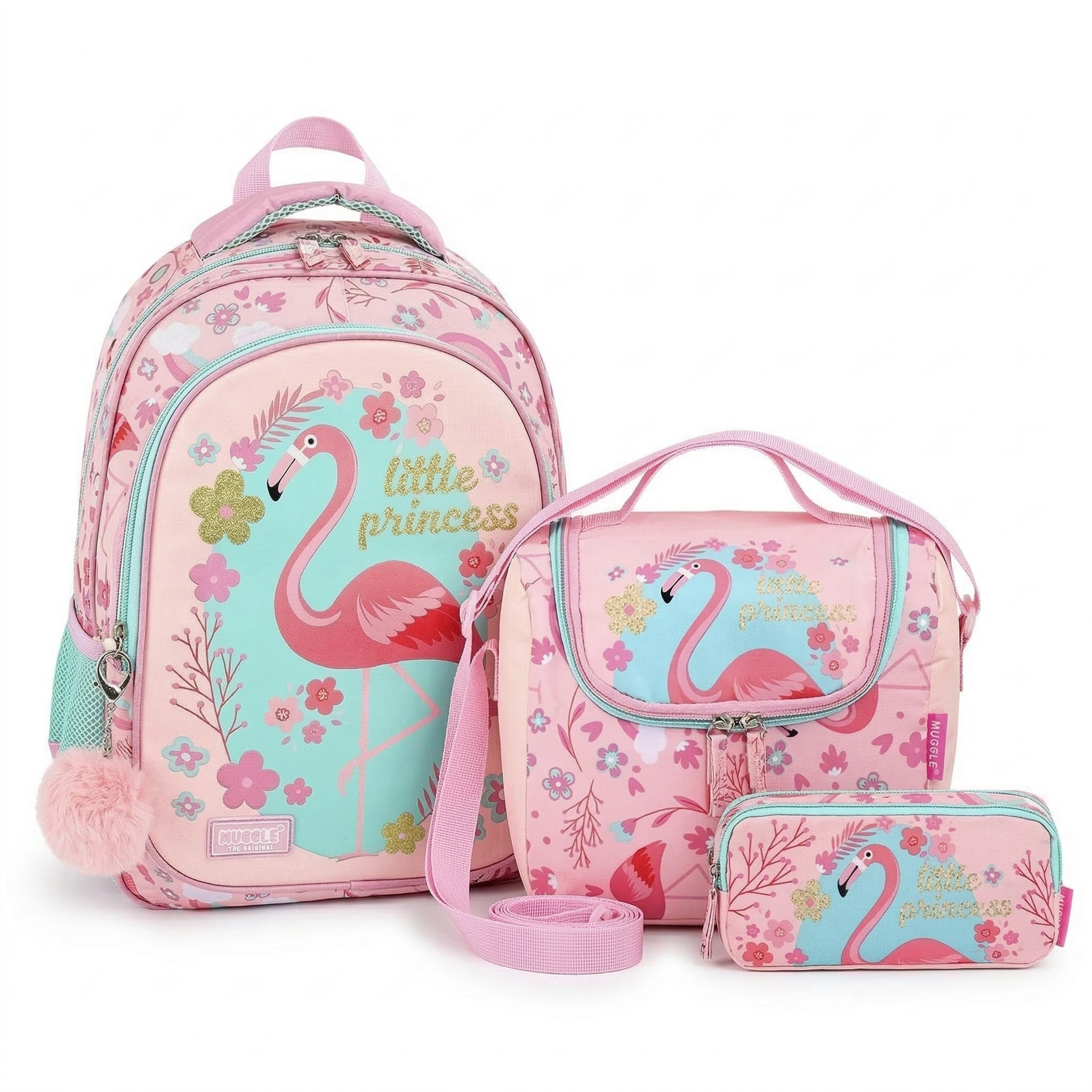 Muggle Flamingo Okul Çantası 3 lü Set