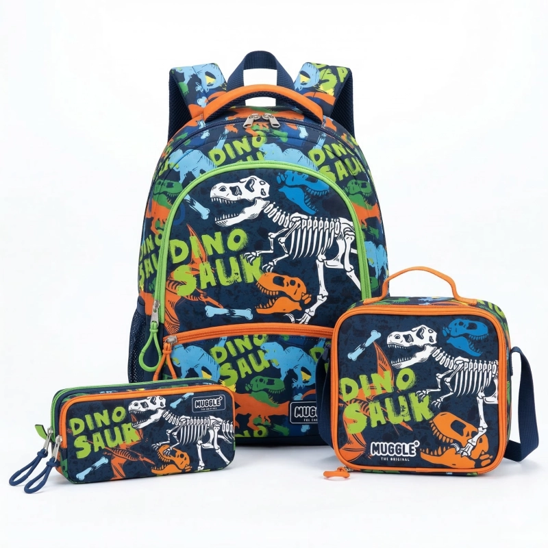 Muggle Dino Okul Çantası 3 lü Set