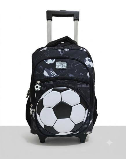 Bubbles  Football Teams Çekçekli Siyah Beyaz Okul Çantası Üçlü Set