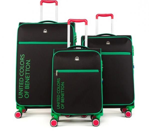 United Colors Of Benetton Ultra Light Kumaş Valiz 3 lü Set 2100 Siyah