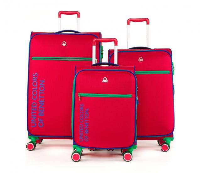 United Colors Of Benetton Ultra Light Kumaş Valiz 3 lü Set 2100 Kırmızı
