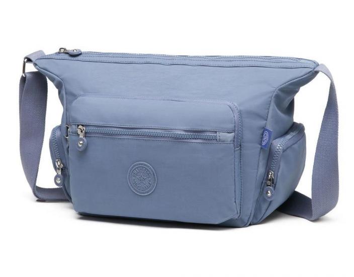 Smart Bags Kadın Postacı Çantası Krinkıl Kumaş 3167 Jeans Mavi
