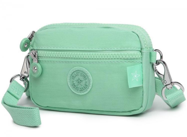 Smart Bags Çapraz Askılı Mini Çanta Krinkıl Kumaş 3177 Açık Yeşil