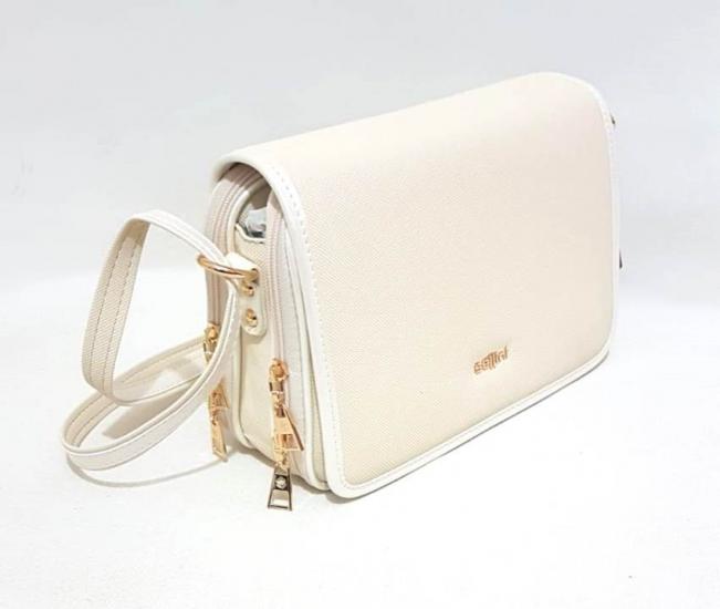 Sellini Çapraz Askılı Kadın Çantası 027 Krem Sedef