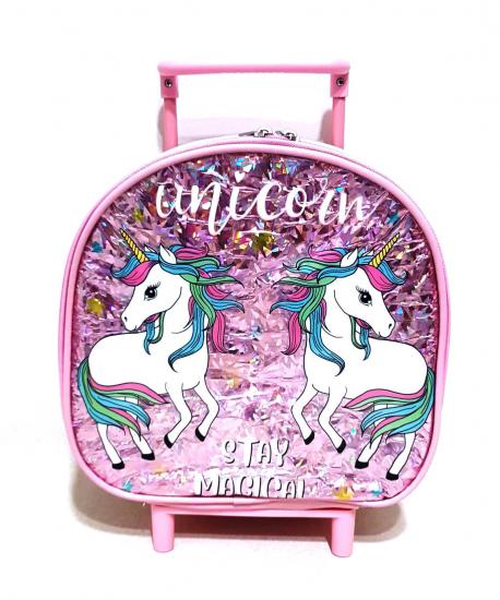 Unicorn Çekçekli Anaokulu Çantası Mini Boy